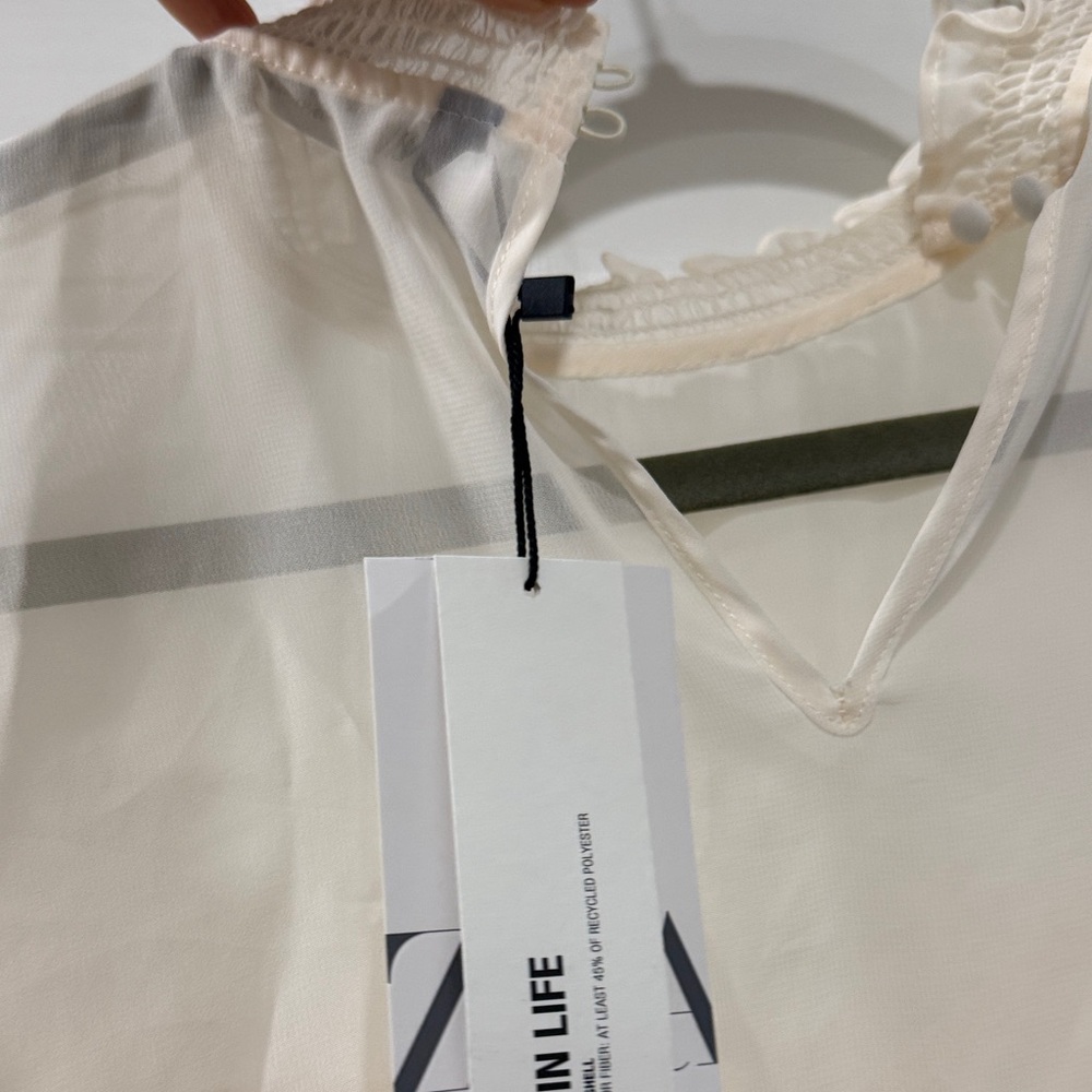 Zara Cream Sheer Ruffle Blouse - Picture 4 of 4